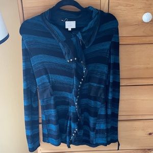 Cardigan with Hidden Zipper and Grommets